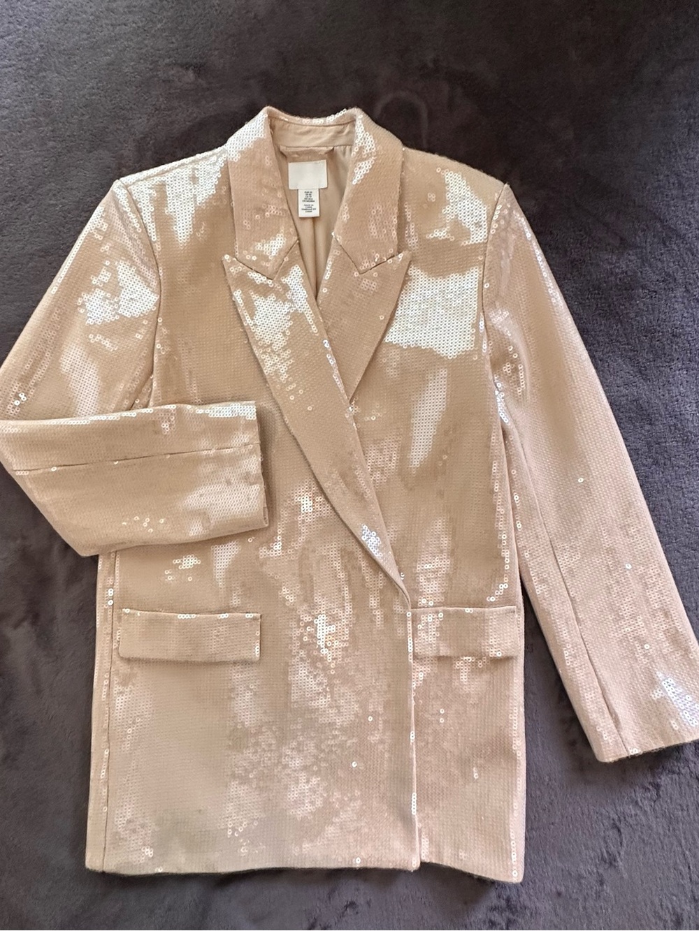 H&M‎ Champagne Sequin Double-Breasted Blazer